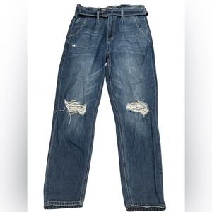 KanCan Bag Waist Belted Denim Stylish Distressed Blue Jeans 9/28